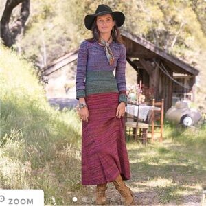 Sundance Spacedye Knit Bell Sleeve Maxi Sweater Dress - Multicolor - Size Large